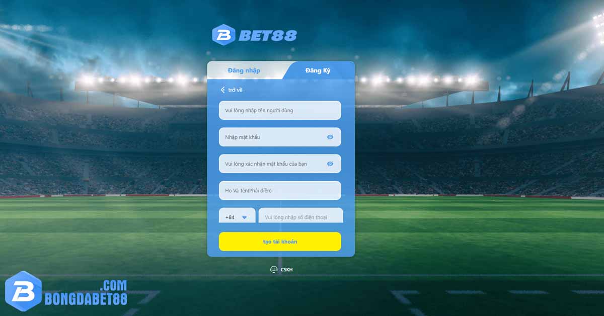 Hướng dẫn đăng ký bet88 nhanh