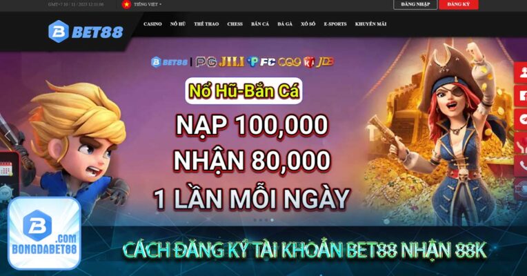 Cách đăng ký tài khoản BET88 nhận 88k