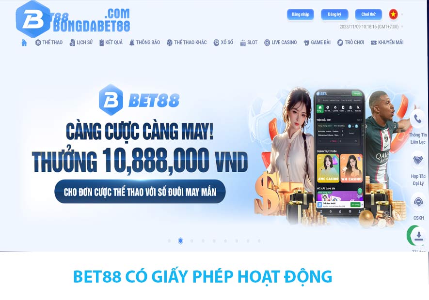 Bet88 có giấy phep hoạt động hợp pháp