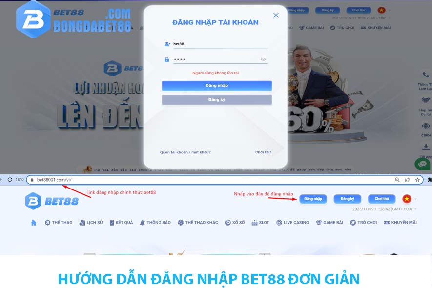 hướng dẫn đăng nhập bet88 đơn giản